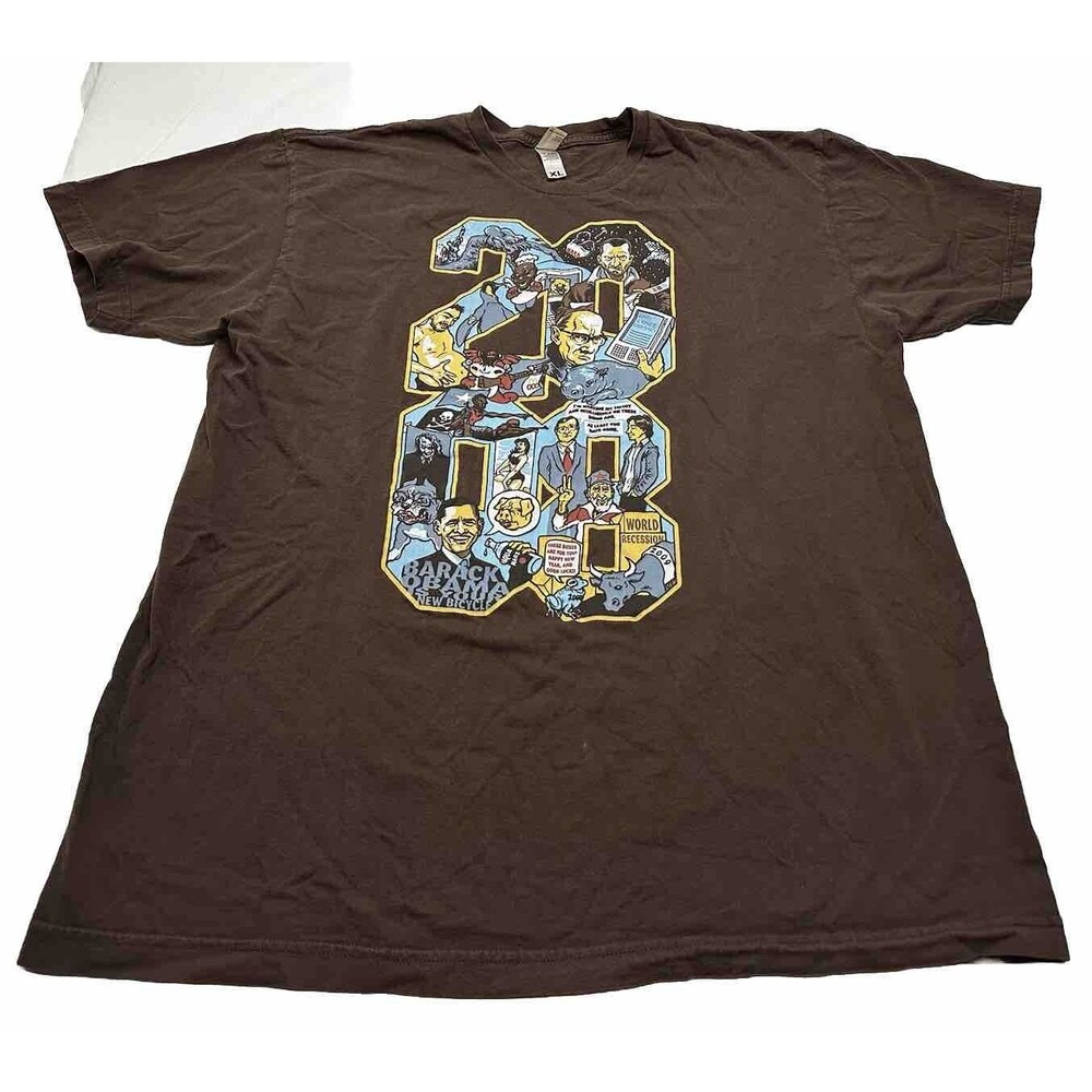 Men's Woot! 2008: A Shirt Odyssey Short Sleeve Shirt Size XL Brown Blair Sayer
